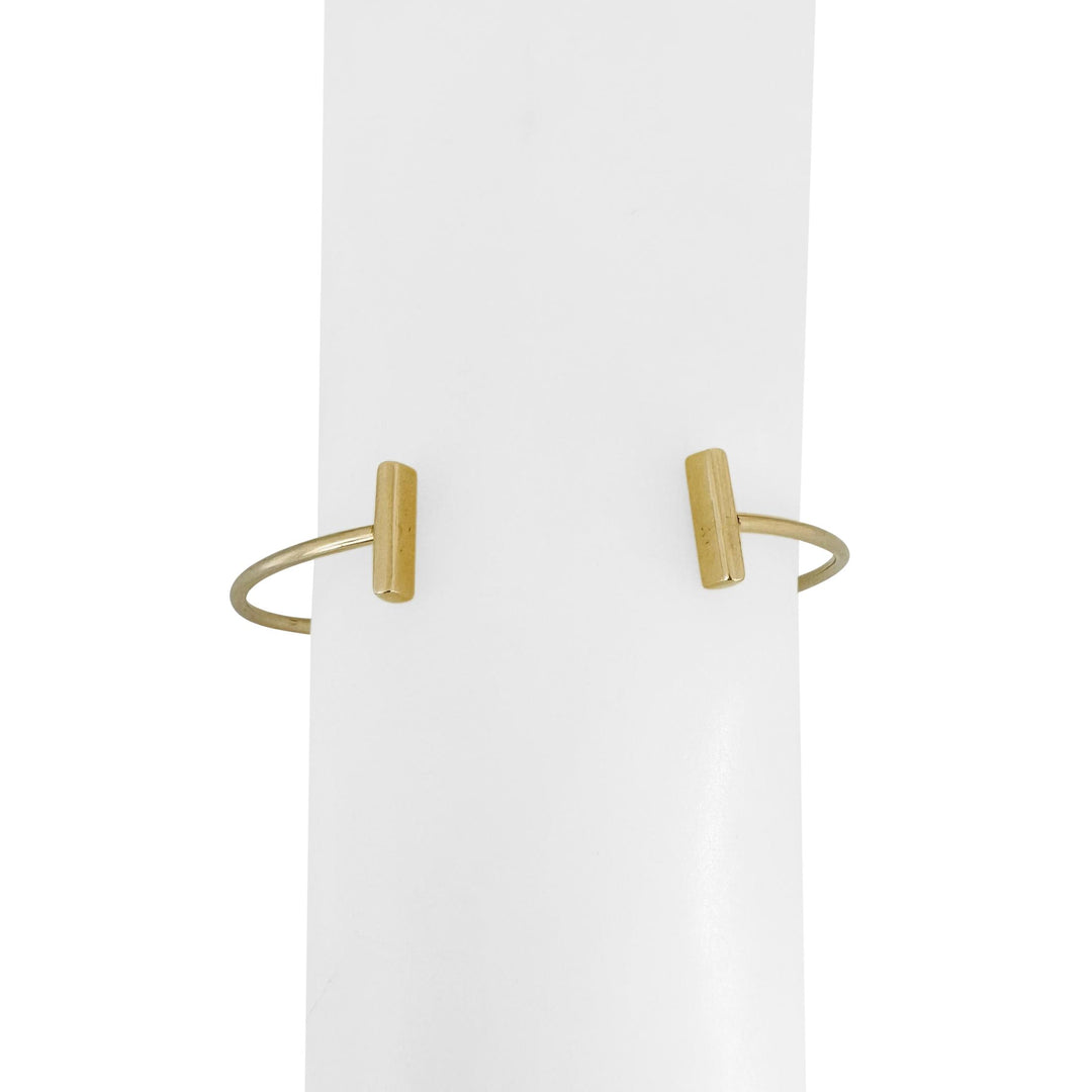 14k Yellow Gold 8g Solid Open Bar Torque Cuff Bracelet 7.25"