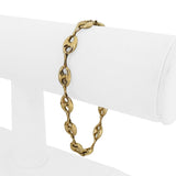 14k Yellow Gold 5.7g Polished 7.5mm Puffy Mariner Link Bracelet 7.5"