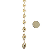 14k Yellow Gold 5.7g Polished 7.5mm Puffy Mariner Link Bracelet 7.5"