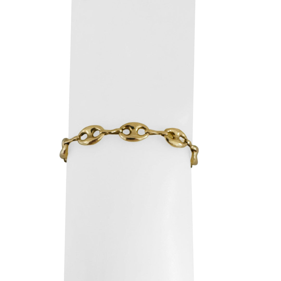 14k Yellow Gold 5.7g Polished 7.5mm Puffy Mariner Link Bracelet 7.5"