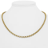 14k Yellow Gold 8g Hollow Ladies 4mm Rolo Link Chain Necklace Italy 18"
