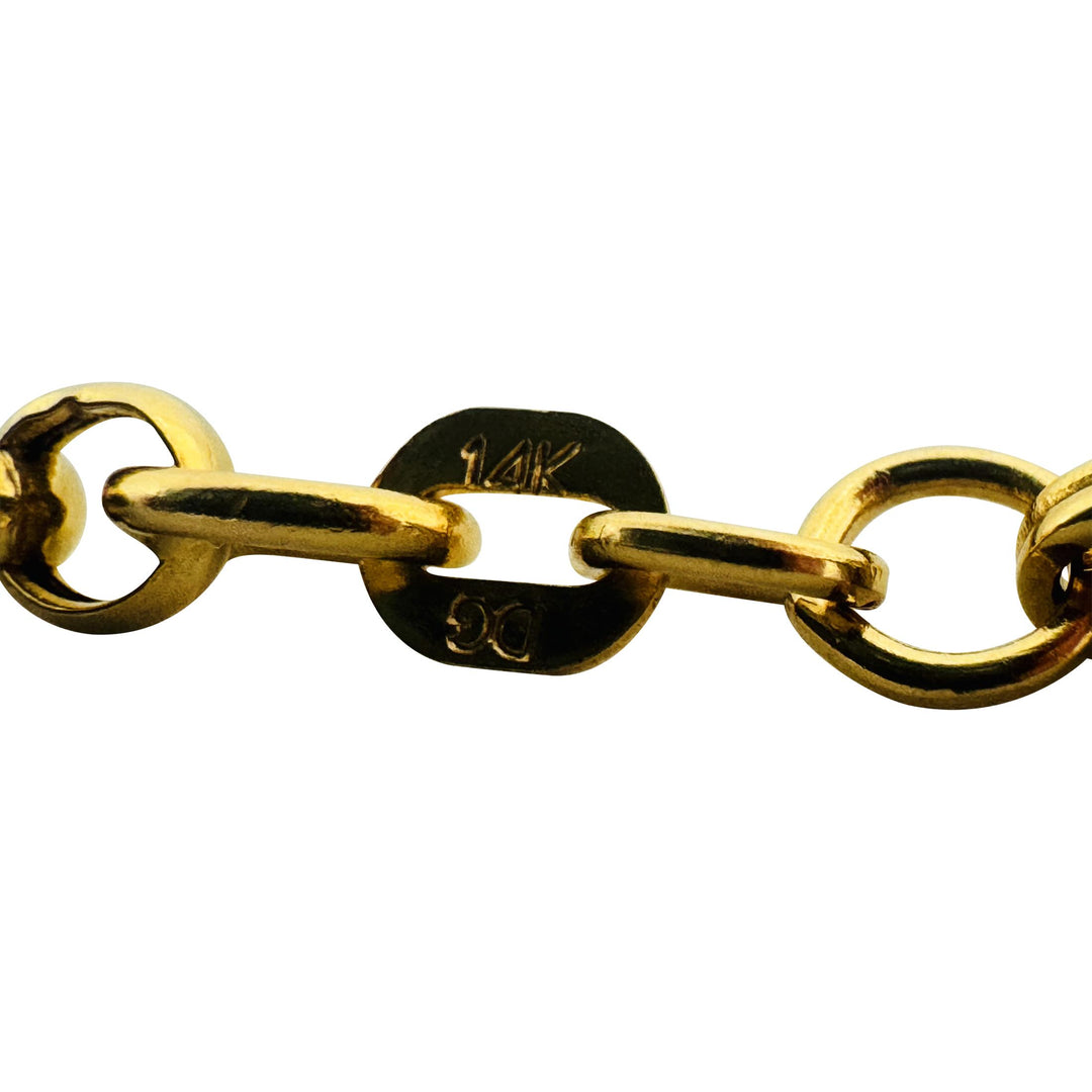 14k Yellow Gold 8g Hollow Ladies 4mm Rolo Link Chain Necklace Italy 18"