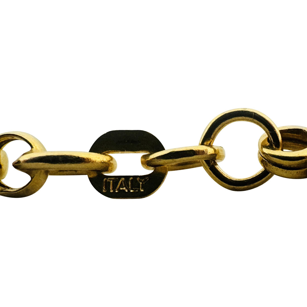 14k Yellow Gold 8g Hollow Ladies 4mm Rolo Link Chain Necklace Italy 18"