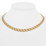 14k Yellow Gold 19g Solid Squared Double Curb Link Chain Necklace Italy 16"