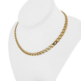 14k Yellow Gold 19g Solid Squared Double Curb Link Chain Necklace Italy 16"