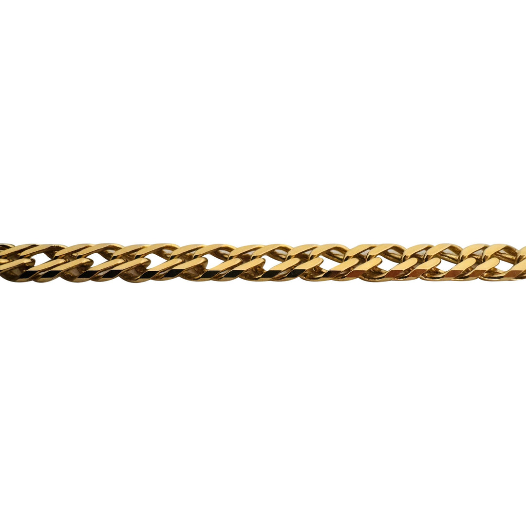 14k Yellow Gold 19g Solid Squared Double Curb Link Chain Necklace Italy 16"