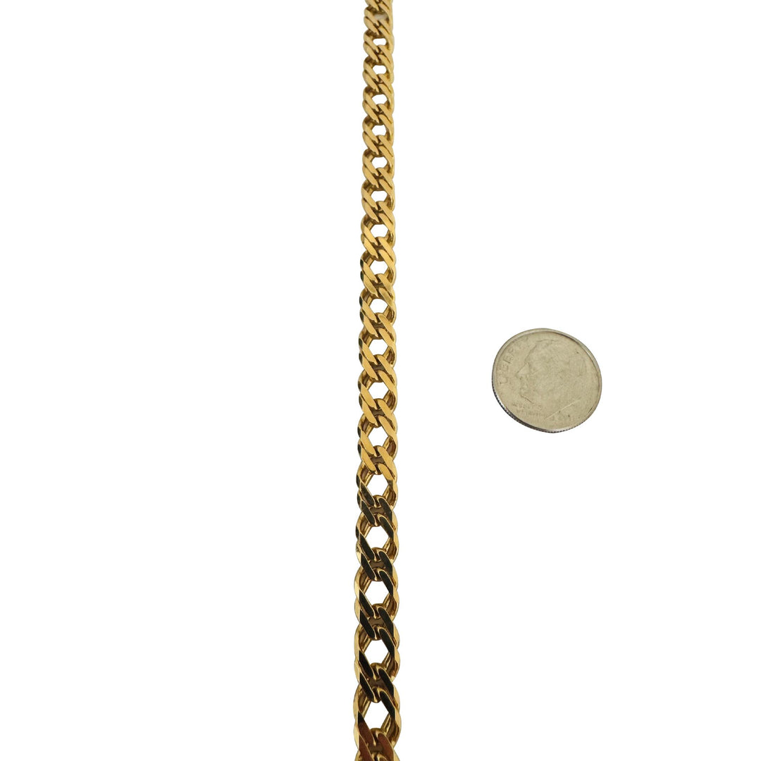 14k Yellow Gold 19g Solid Squared Double Curb Link Chain Necklace Italy 16"