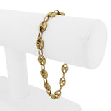 14k Yellow Gold 8.6g Polished 7.5mm Puffy Mariner Link Bracelet 8"