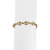14k Yellow Gold 8.6g Polished 7.5mm Puffy Mariner Link Bracelet 8"