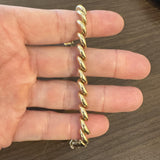 14k Yellow Gold 12.5g Ladies Polished 7mm San Marco Link Bracelet 7.25"