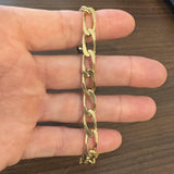 14k Yellow Gold 21g Solid Vintage UnoAErre 8mm Curb Link Bracelet Italy 7.25"