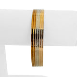 14k Yellow White and Rose Gold 17.2g Vintage Flex Cuff Bracelet Italy 7.25"