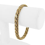 14k Yellow Gold 22g Thick Polished 7.5mm Flattened Braided Link Bracelet 8"