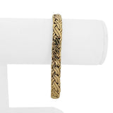 14k Yellow Gold 22g Thick Polished 7.5mm Flattened Braided Link Bracelet 8"