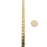 14k Yellow Gold 22g Thick Polished 7.5mm Flattened Braided Link Bracelet 8"