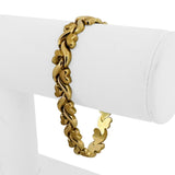 14k Yellow Gold 12.6g Ladies Vintage 9mm Fancy Heart Link Bracelet 7"