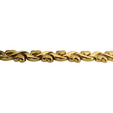 14k Yellow Gold 12.6g Ladies Vintage 9mm Fancy Heart Link Bracelet 7"