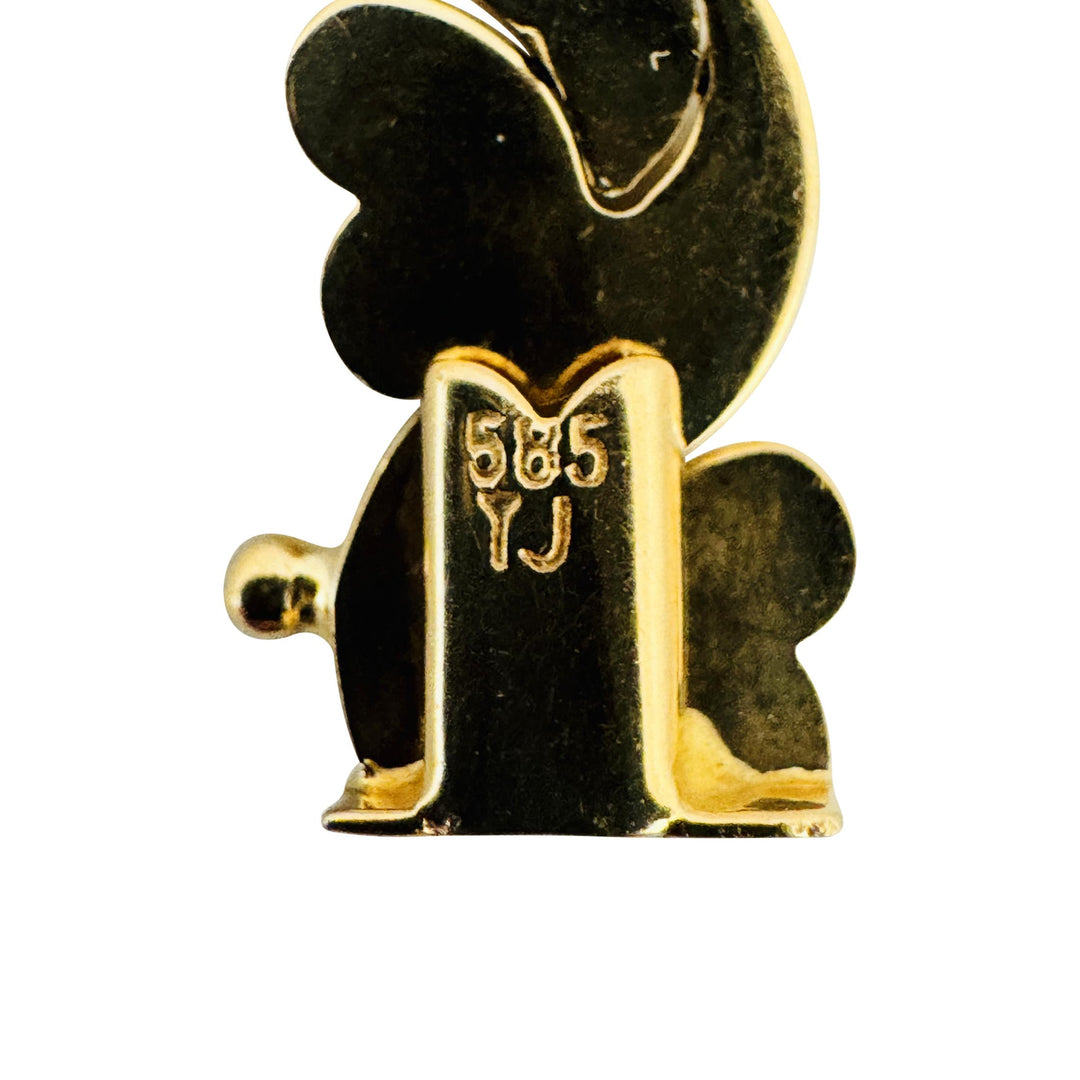 14k Yellow Gold 12.6g Ladies Vintage 9mm Fancy Heart Link Bracelet 7"