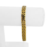 18k Yellow Gold 19.2g Vintage Thick 7.5mm Flattened C Link Bracelet Italy 8"