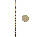 14k Yellow Gold 17.3g Solid Vintage 3.5mm Box Link Chain Necklace Italy 17"
