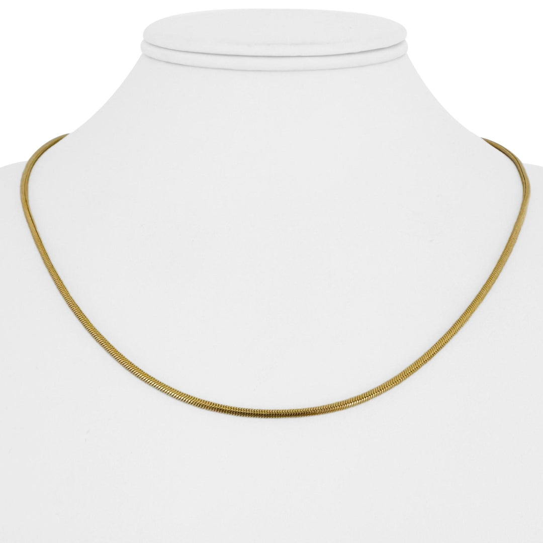 14k Yellow Gold 12.6g Solid Thin 2mm Round Snake Link Necklace Italy 18.5"