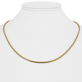 14k Yellow Gold 12.6g Solid Thin 2mm Round Snake Link Necklace Italy 18.5"
