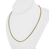 14k Yellow Gold 12.6g Solid Thin 2mm Round Snake Link Necklace Italy 18.5"