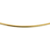 14k Yellow Gold 12.6g Solid Thin 2mm Round Snake Link Necklace Italy 18.5"