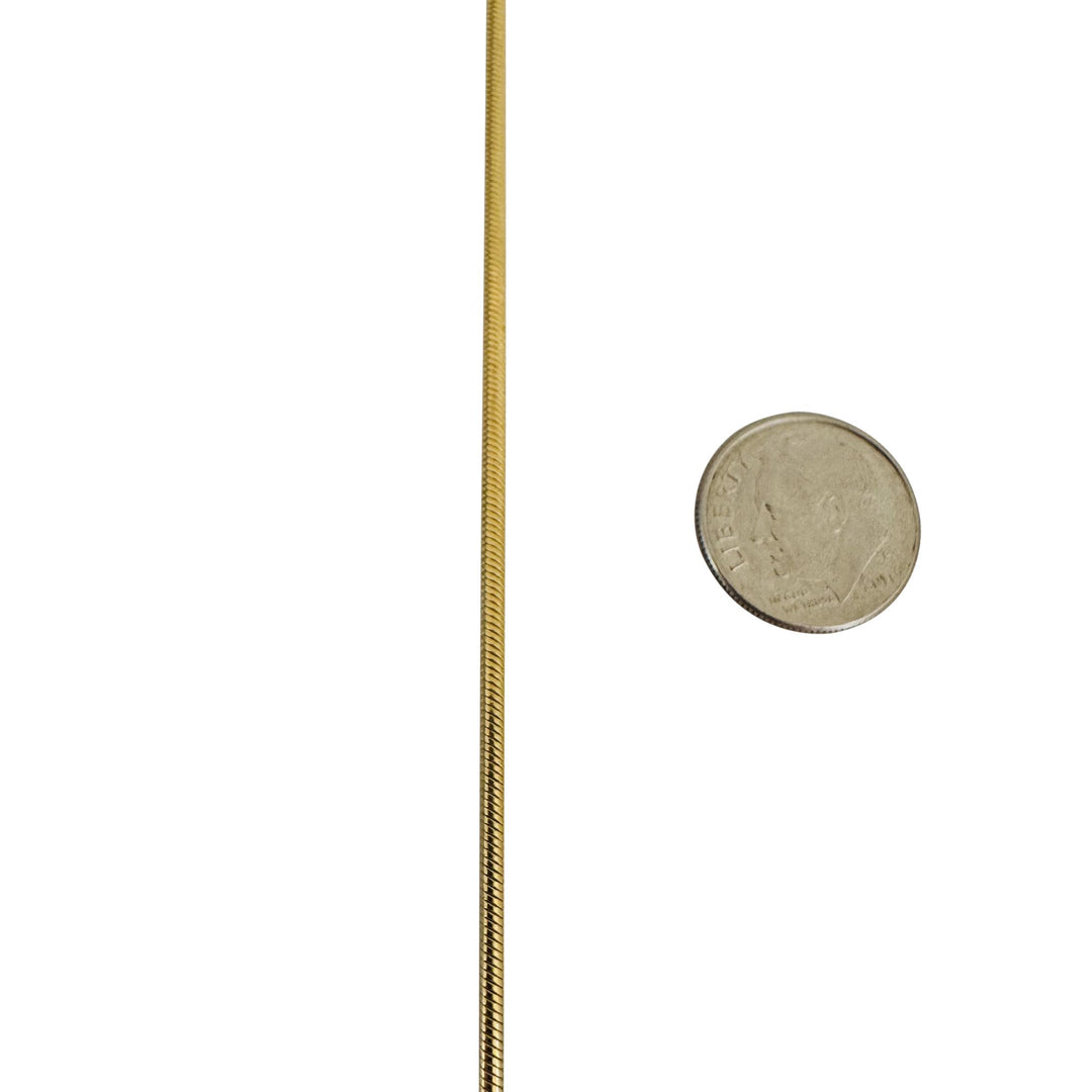 14k Yellow Gold 12.6g Solid Thin 2mm Round Snake Link Necklace Italy 18.5"