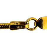 14k Yellow Gold 12.6g Solid Thin 2mm Round Snake Link Necklace Italy 18.5"