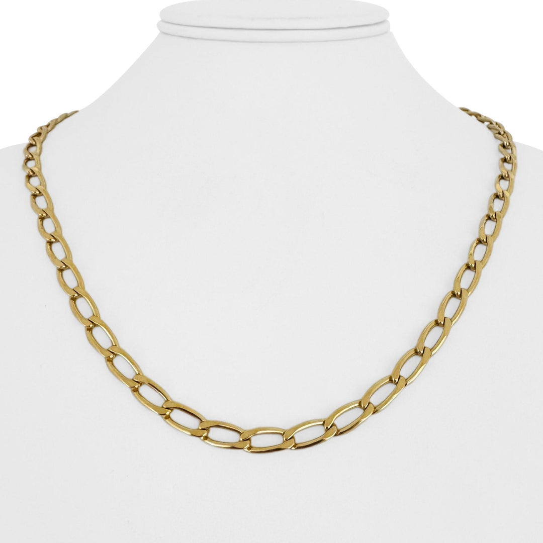 14k Yellow Gold 28.5g Solid Heavy Oval Curb Link Chain Necklace Italy 20.5"