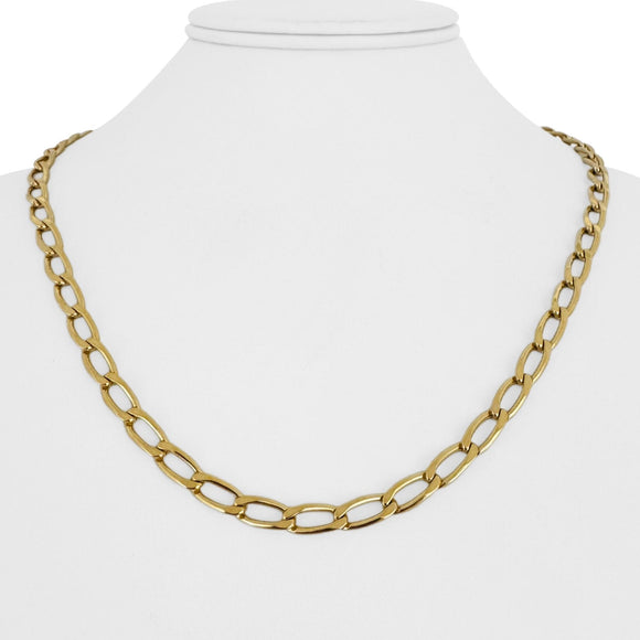 14k Yellow Gold 28.5g Solid Heavy Oval Curb Link Chain Necklace Italy 20.5
