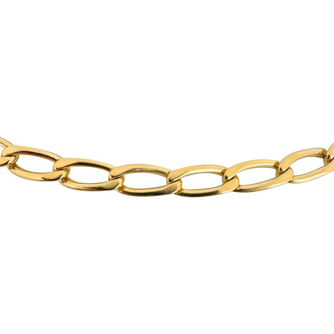 14k Yellow Gold 28.5g Solid Heavy Oval Curb Link Chain Necklace Italy 20.5"