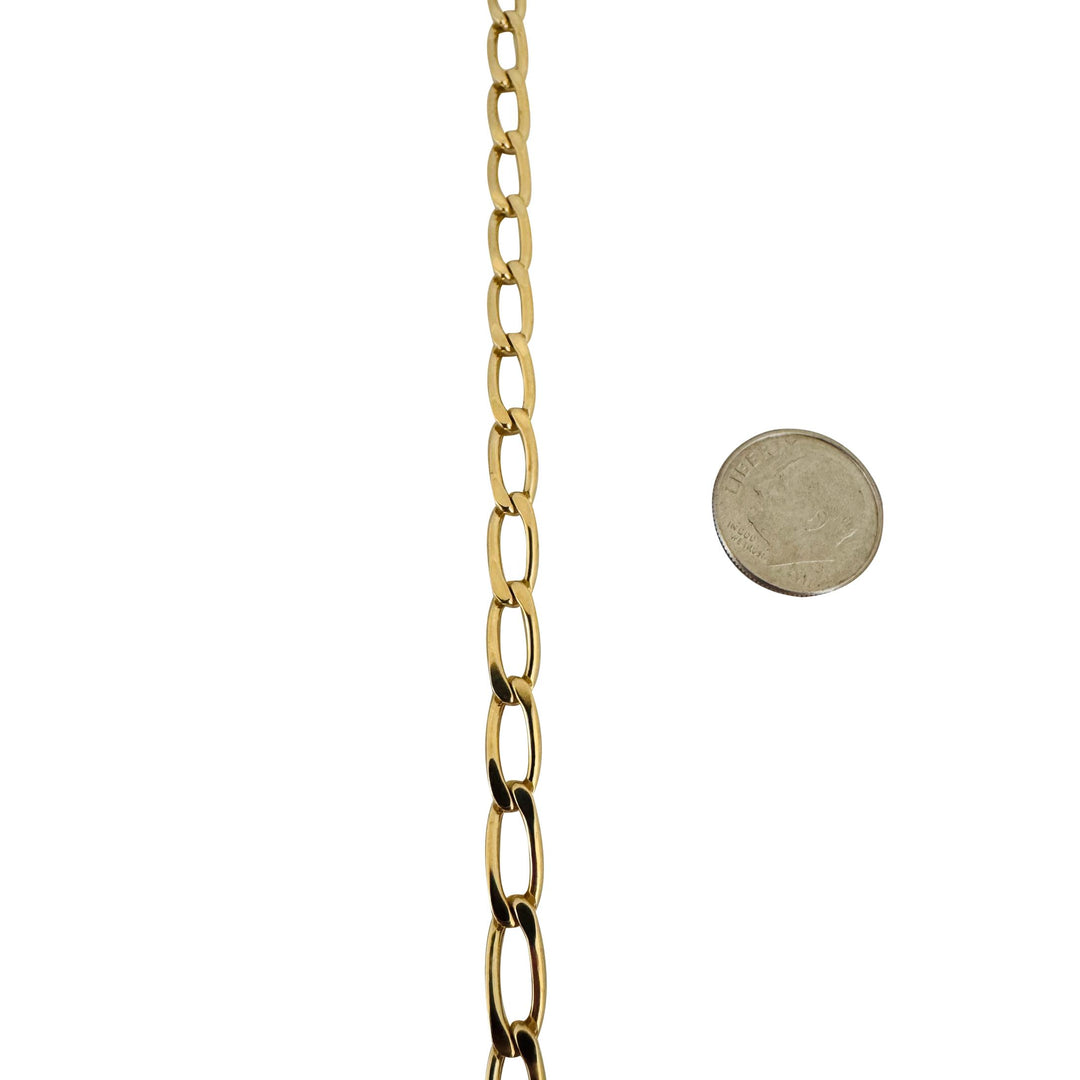 14k Yellow Gold 28.5g Solid Heavy Oval Curb Link Chain Necklace Italy 20.5"