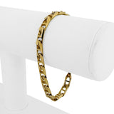 14k Yellow Gold 13.7g Solid Ladies 5.5mm Squared Mariner Link Bracelet 7"