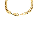 14k Yellow Gold 13.7g Solid Ladies 5.5mm Squared Mariner Link Bracelet 7"