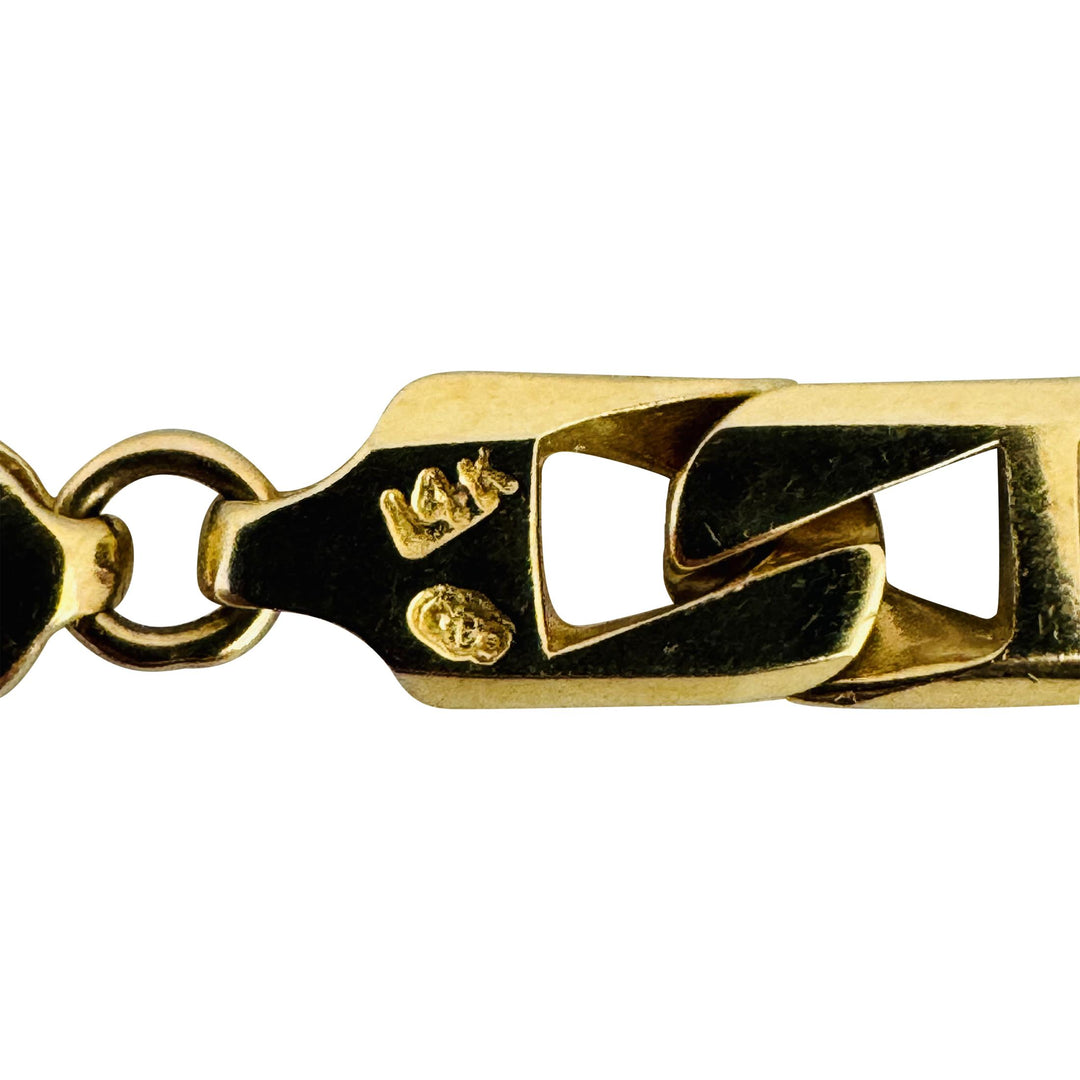 14k Yellow Gold 13.7g Solid Ladies 5.5mm Squared Mariner Link Bracelet 7"