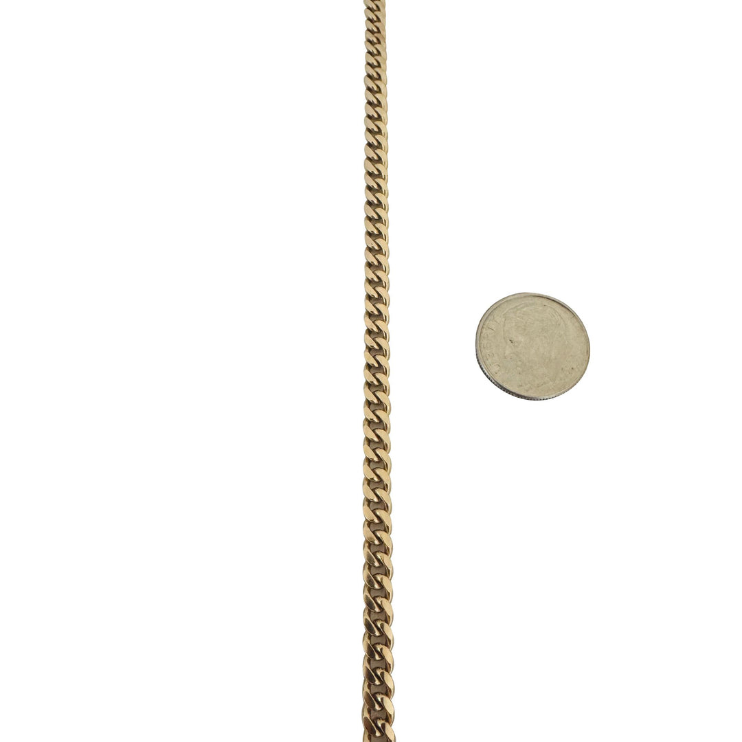 14k Yellow Gold 32g Solid Heavy 4.2mm Cuban Curb Link Chain Necklace 26"
