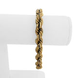 18k Yellow Gold 18g Vintage Ladies Thick 9mm Rope Bracelet Italy 8"
