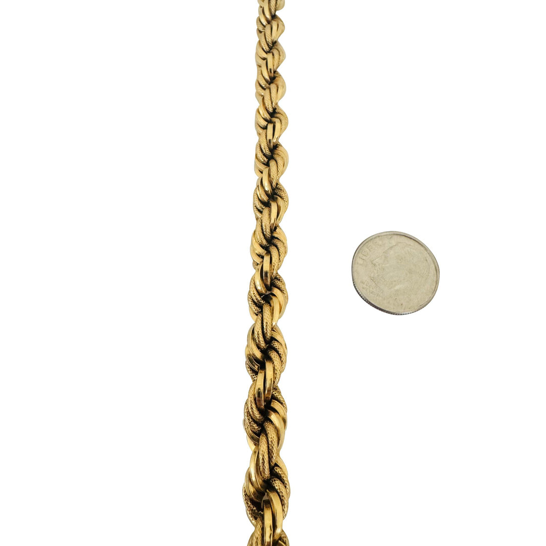 18k Yellow Gold 18g Vintage Ladies Thick 9mm Rope Bracelet Italy 8"