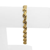 14k Yellow Gold 11.2g Ladies Satin Finish 7mm Fancy Link Bracelet 8"