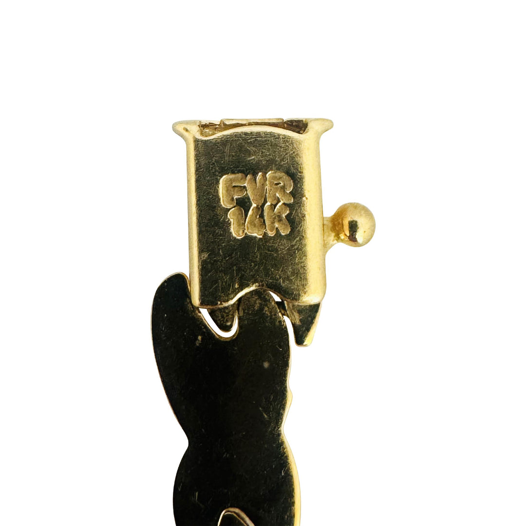 14k Yellow Gold 11.2g Ladies Satin Finish 7mm Fancy Link Bracelet 8"