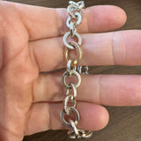 Tiffany & Co. Sterling Silver and 18k Yellow Gold Circle Link Bracelet 6.5"