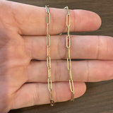 14k Yellow Gold 5.8g Ladies 3mm Paperclip Link Chain Necklace Italy 15"