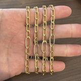 18k Yellow and White Gold 22.5g Hollow Long 7.5mm Vintage Necklace Italy 37"