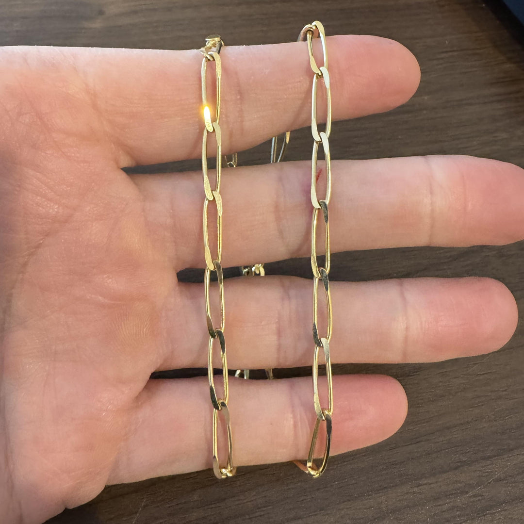 18k Yellow Gold 15.7g Solid Ladies 4mm Twisted Paperclip Link Necklace Italy 18"