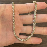 14k Yellow Gold and 3cttw Diamond 30.6g Vintage Tennis Necklace 16"