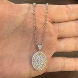 18k White and Yellow Gold 1.25cttw Diamond Locket Pendant Necklace 17"
