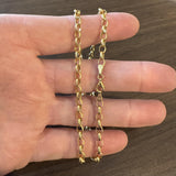 14k Yellow Gold 6.6g Hollow Light 4.5mm Milor Oval Rolo Link Necklace Italy 20"