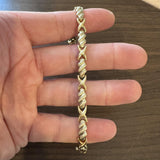 14k Yellow Gold 9.7g Ladies Vintage 7mm Fancy X Link Bracelet 7"